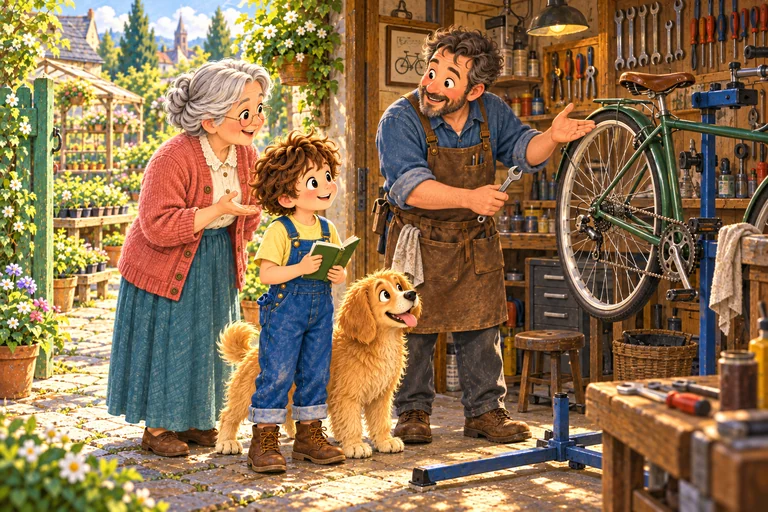 El vivero y el taller de reparación de bicicletas de al lado son dos negocios distintos.